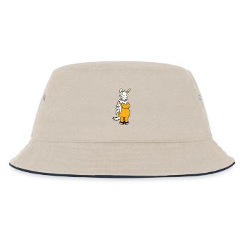 Hase Pferd reiten Reiter Pony Pferdchen winken Süß - Kinder Bucket Hat - Natur/Navy - Vorne