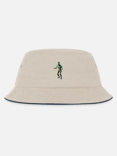 Zombie - Cooles Low-Poly-Logo - Kinder Bucket Hat - Natur/Navy