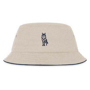 Wolfsnacht Silhouette - Kinder Bucket Hat - Natur/Navy - Vorne