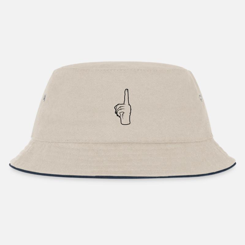 Hand Geste nach oben - Kinder Bucket Hat - Natur/Navy