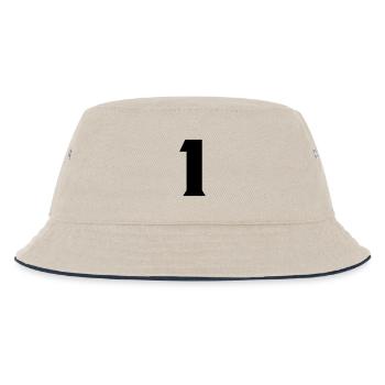 1 - Kinder Bucket Hat - Natur/Navy - Vorne