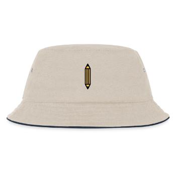 Pencil Writing Author Art - Kids’ Bucket Hat - ecru/navy - Front