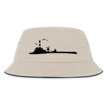 Landschaft - Leuchtturm - Kinder Bucket Hat - Natur/Navy - Vorne