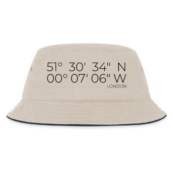 Koordinaten London - Kinder Bucket Hat - Natur/Navy - Vorne