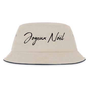 WEIHNACHTEN. FROHE WEIHNACHTEN. FROHE WEIHNACHTEN. NEUJAHRSTAG - Kinder Bucket Hat - Natur/Navy - Vorne
