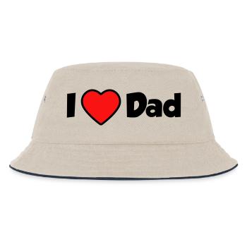 I love Dad - Kinder Bucket Hat - Natur/Navy - Vorne