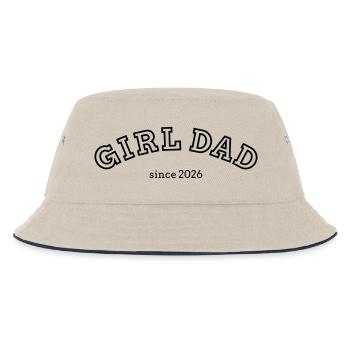 Girl Dad 2026 Vater einer Tochter Papa Vatertag - Kinder Bucket Hat - Natur/Navy - Vorne