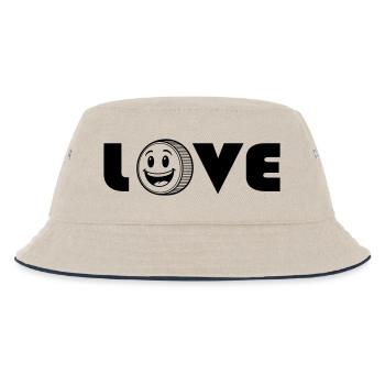 Liebe liebe - Kinder Bucket Hat - Natur/Navy - Vorne