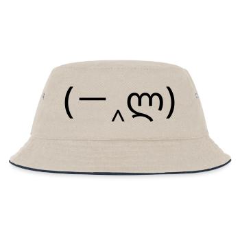 Mains émoticôniques (-‸ლ) facepalm devant le visage - Bob Enfant - blanc cassé/bleu marine - Devant