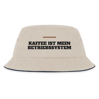 Kaffee ist mein Betriebssystem - Kinder Bucket Hat - Natur/Navy - Vorne