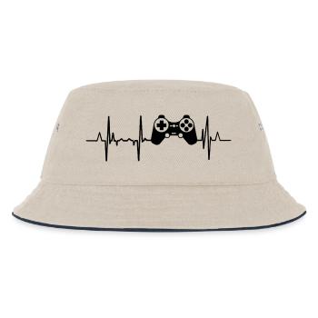 Herzschlag Gaming - Kinder Bucket Hat - Natur/Navy - Vorne