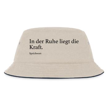 In der Ruhe liegt die Kraft. - Kinder Bucket Hat - Natur/Navy - Vorne