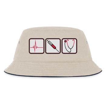 Docteur 3 boutons seringue logo Écoute du stéthoscope - Bob Enfant - blanc cassé/bleu marine - Devant