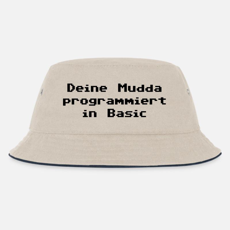 Deine Mudda programmiert in Basic - Kinder Bucket Hat - Natur/Navy
