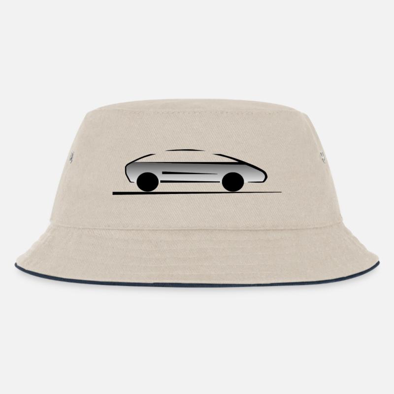 Auto - Kinder Bucket Hat - Natur/Navy