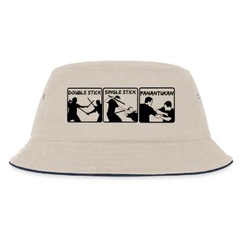 Stickfighting - Kinder Bucket Hat - Natur/Navy - Vorne