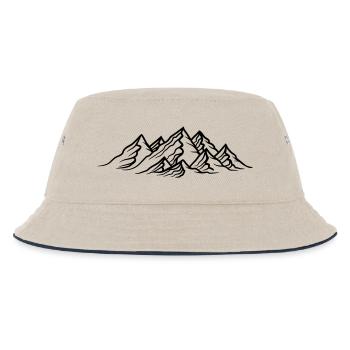 alpen berge huegel wandern urlaug ferien radtour h - Kinder Bucket Hat - Natur/Navy - Vorne