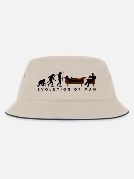 evolution_therapeut_psychologe_11_2016_a - Kinder Bucket Hat - Natur/Navy
