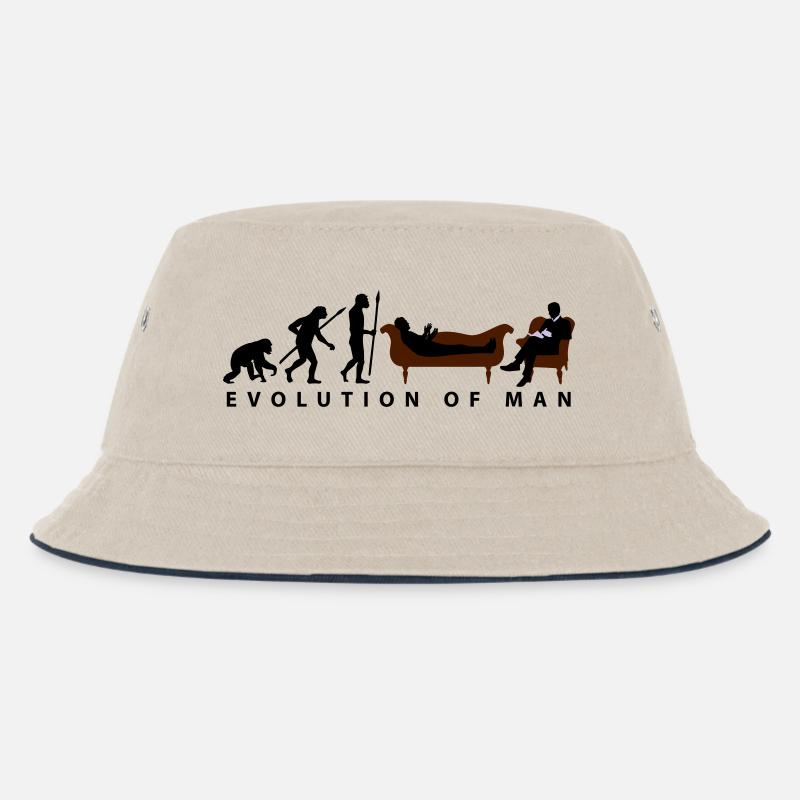 evolution_therapeut_psychologe_11_2016_a - Kinder Bucket Hat - Natur/Navy