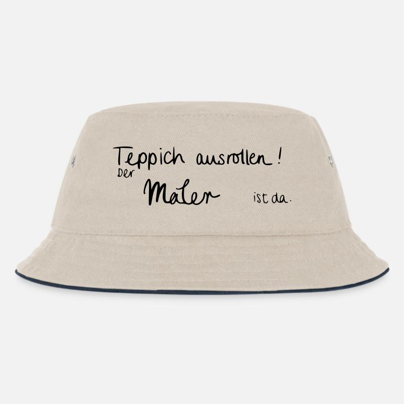 Teppich ausrollen! Der Maler ist da. - Kinder Bucket Hat - Natur/Navy