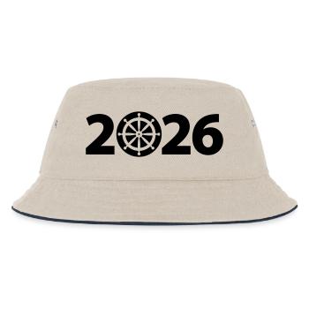 Seefahrt 2026, Bootfahren 2026, Kapitän 2026 - Kinder Bucket Hat - Natur/Navy - Vorne