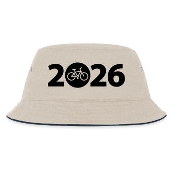 Bike Tour 2026, Mountain Bike 2026, Bike 2026 - Kids’ Bucket Hat - ecru/navy - Front