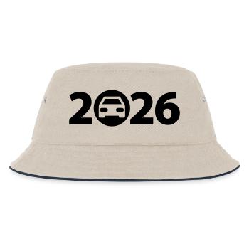 Trip 2026, Road trip 2026, Holiday 2026 - Kids’ Bucket Hat - ecru/navy - Front