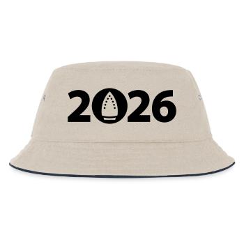 Ironing 2026, Ironing 2026 - Kids’ Bucket Hat - ecru/navy - Front