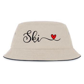 Ski - Kinder Bucket Hat - Natur/Navy - Vorne
