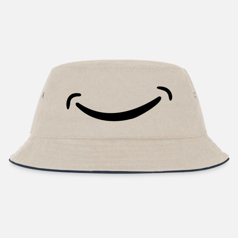 Smile - Kids’ Bucket Hat - ecru/navy