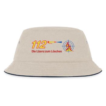 112 Lizenz zum Löschen - Feuerwehr - Kinder Bucket Hat - Natur/Navy - Vorne