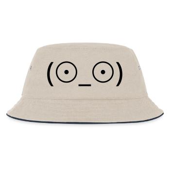 Emote de choc (☉_☉) Kaomoji aux grands yeux - Bob Enfant - blanc cassé/bleu marine - Devant
