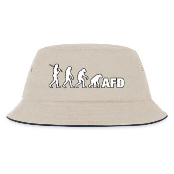 Evolution zum Schriftzug - Kinder Bucket Hat - Natur/Navy - Vorne