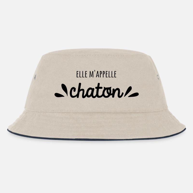 Elle m'appelle Chaton - Bob Enfant - blanc cassé/bleu marine
