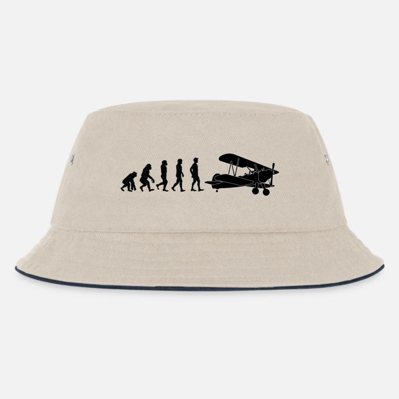 Evolution Pilot - Kinder Bucket Hat - Natur/Navy
