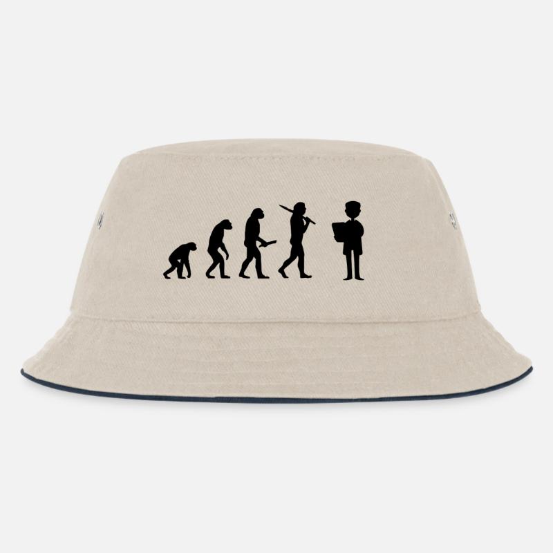 doktor Evolution Fortschritt Entwicklung - Kinder Bucket Hat - Natur/Navy