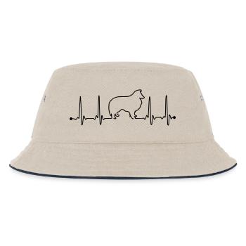 Sheltie Herzfrequenz - Kinder Bucket Hat - Natur/Navy - Vorne