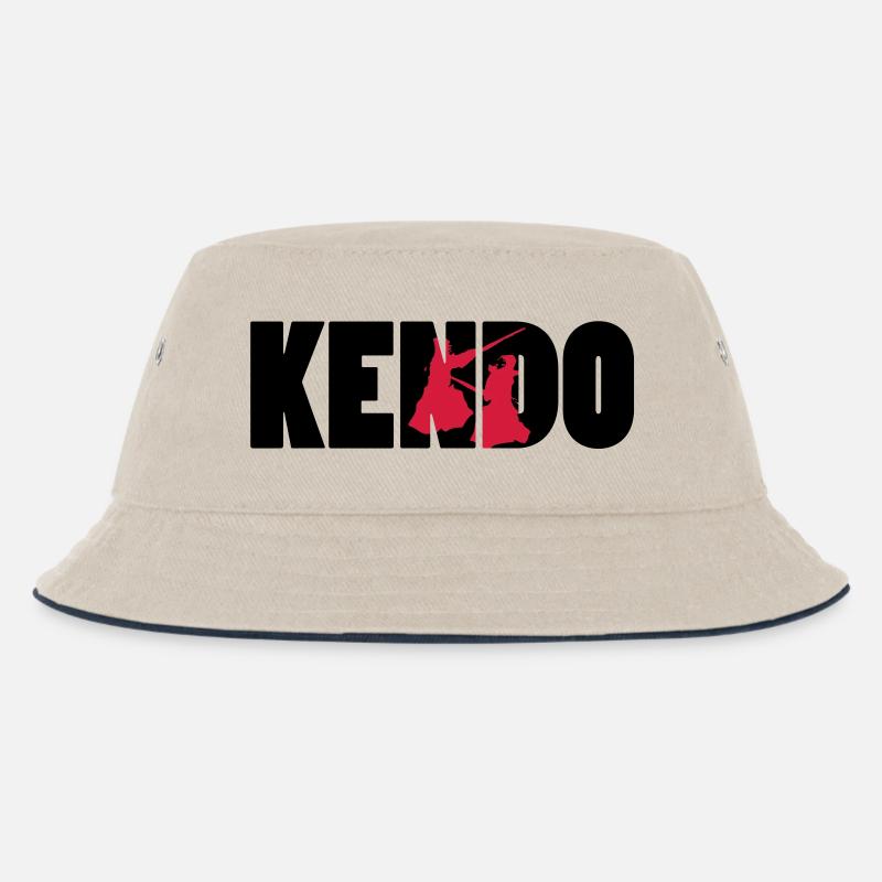 Kendo ! - Kids’ Bucket Hat - ecru/navy