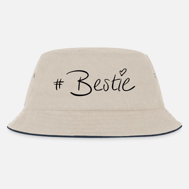 #Bestie - Kinder Bucket Hat - Natur/Navy