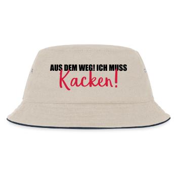 aus dem weg kacken - Kinder Bucket Hat - Natur/Navy - Vorne