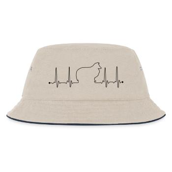 Sheltie Herzfrequenz - Kinder Bucket Hat - Natur/Navy - Vorne