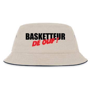 Basketteur de ouf – fun passion sport performance  - Bob Enfant - blanc cassé/bleu marine - Devant