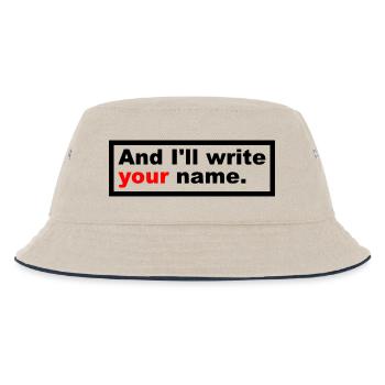 And I'll write your name. - Kinder Bucket Hat - Natur/Navy - Vorne