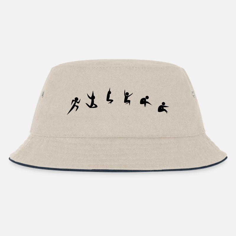 Weitsprung - Kinder Bucket Hat - Natur/Navy