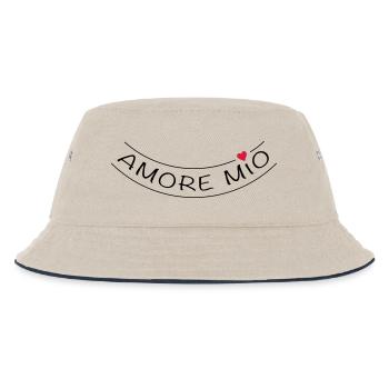 Amore mio | Vectorgraphic = Change Color ! *** - Kinder Bucket Hat - Natur/Navy - Vorne
