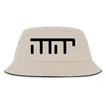 JHWH Strang schwarz - Kinder Bucket Hat - Natur/Navy - Vorne