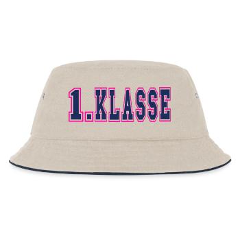 1. KLASSE - Einschulung Schulkind Klasse 1 - Kinder Bucket Hat - Natur/Navy - Vorne
