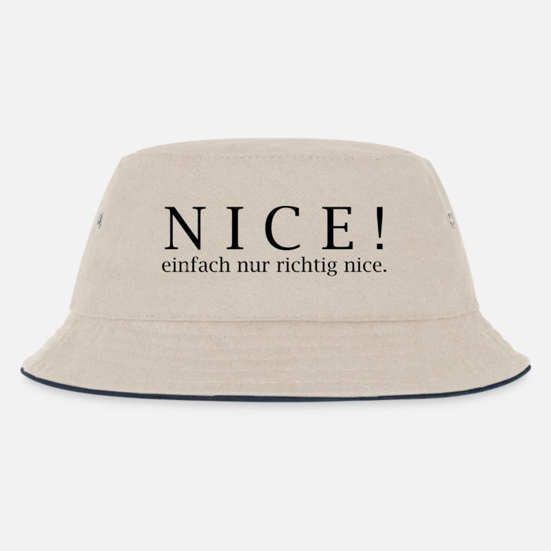 NICE! Einfach nur richtig nice. - Kinder Bucket Hat - Natur/Navy