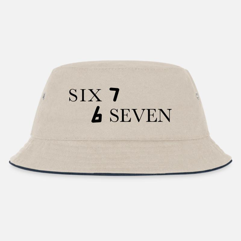 Six Seven 67 Meme Sechs Sieben - Kinder Bucket Hat - Natur/Navy