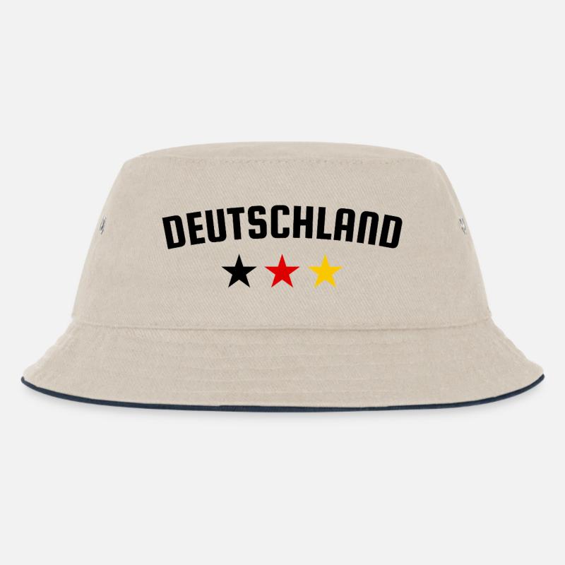 Deutschland 3 Sterne Design - Kinder Bucket Hat - Natur/Navy